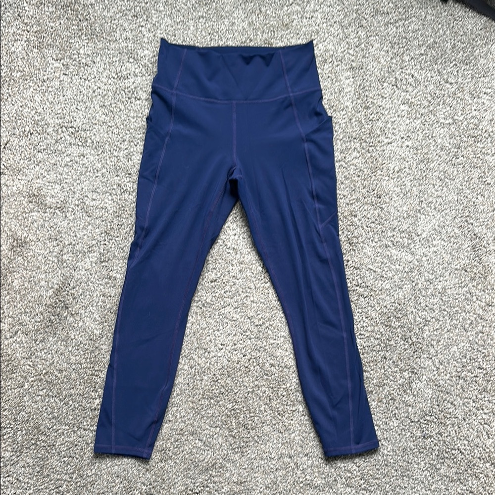 Blue High-Waisted Leggings